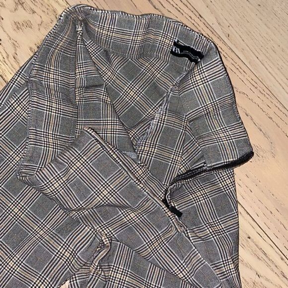 ZARA‎ High Waisted Skinny Plaid Leggings - Picture 3 of 5